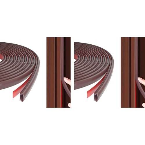 HASTHIP® 19.7Ft Door Seal Strip Self Adhesive Door Frame Seal Strip Cushioning Hollow Out Door Seal Strip Cuttable Door Seal Strip Noise Reduction Door Frame Seal Strip 2 PCS