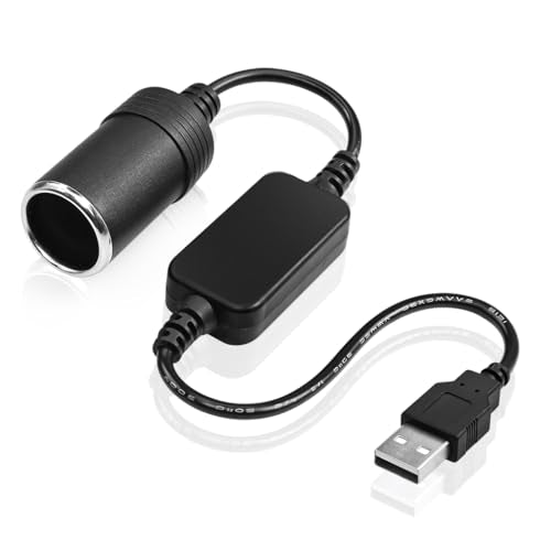 STHIRA® 12V Car Cigarette Lighter Socket Adapter Converter 5V USB to 12V 8W Output Car Socket to Plug Adapter Compact & Durable USB Cigarette Lighter