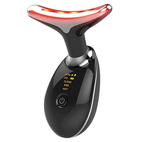 ZIBUYU® Red Light Therapy for Face Mask Therapy Anti Wrinkles EMS LED Face & Skin Rejuvenation for Face & Neck Massager Double Chin Lifting Device Chin Tighten Facial Contour Neck Cream - Black