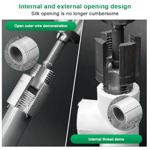 Serplex® 6PCS Pipe Threading Die Heads for Electric Drill Use 1/2 NPT 3/4 Pipe Threader with Hex Shanks Aluminum Alloy Plumbing