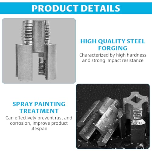 Serplex® Pipe Threading Die Head for Electric Drill 2 in 1 Integrated Internal External Tool with Hex Shank Universal 1/4 Inch Threader 3PCS