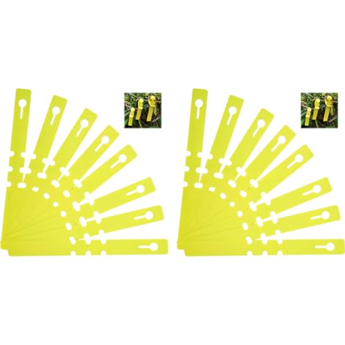 HASTHIP® 100-Count Plant Labels Yellow Garden Tags PVC Waterproof Name Markers Anti-Lost Loop for Orchard Garden Green House 2 PCS