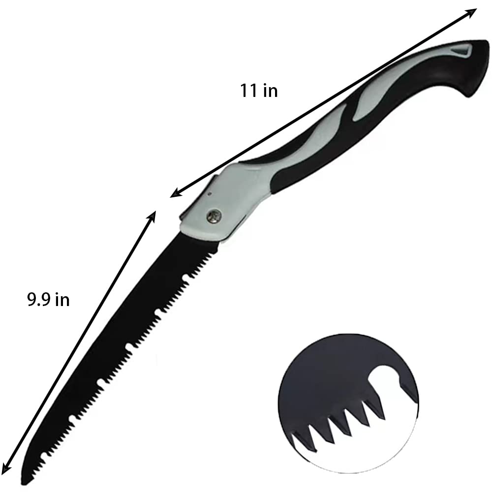ZIBUYU Hand Saw for Branch Pruning with 9.8 in Foldable SK5 Steel Blade and Ergonomic Grip