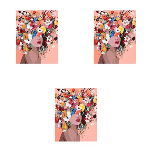 HASTHIP® Diamond Painting Kit for Adults Kids DIY Canvas Flowers Art Kits Suitable Home Leisure and Wall Decoration Gift 12x16inch 3PCS