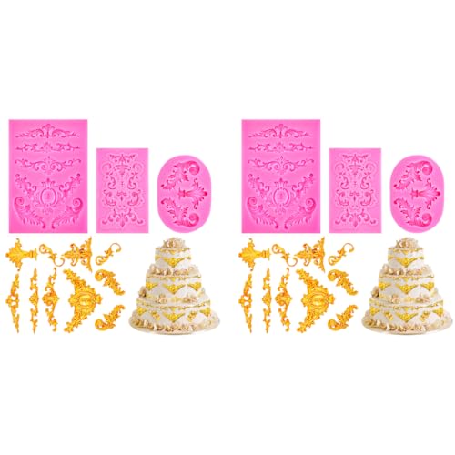 HASTHIP® Fondant Silicone Molds Set of 6PCS Intricate Fancy Food Grade for Gum Paste Chocolate Multipurpose for Cake Design