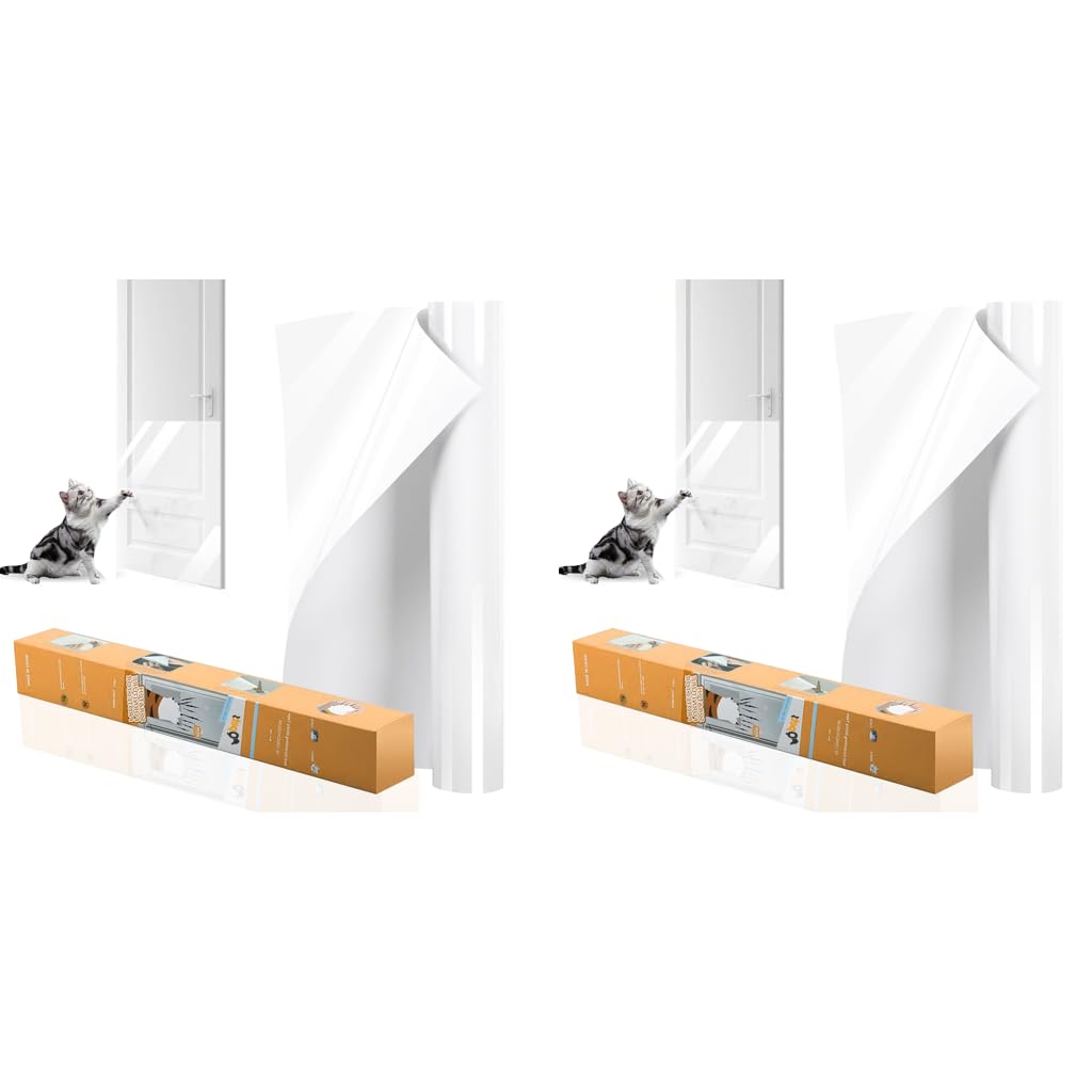 Qpets Cat Scratcher Tape for Furniture Protection with 0.12mm Thickness 45x300cm | Transparent Residue-Free Couch Shield