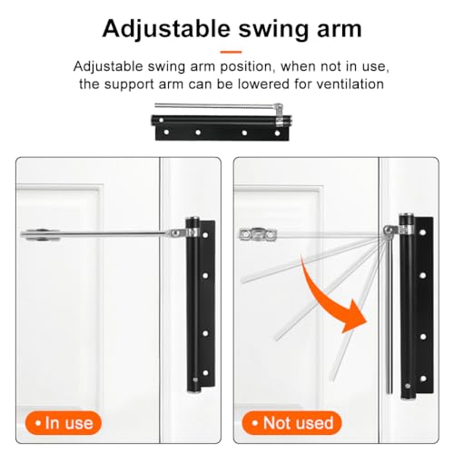 Serplex® Automatic Door Closer, Quiet Slow Closing Door, Adjustable Tension & Opening Limit, Stainless Steel Surface-Mounted Easy Door Closer, Universal Fit