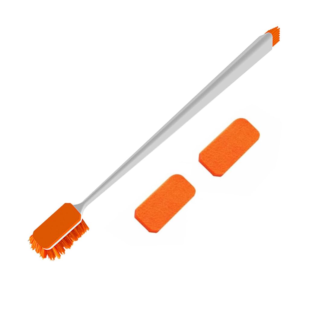 Qpets Aquarium Algae Cleaner for Small to Medium Tanks with Dual Head Brush & Felt Pad