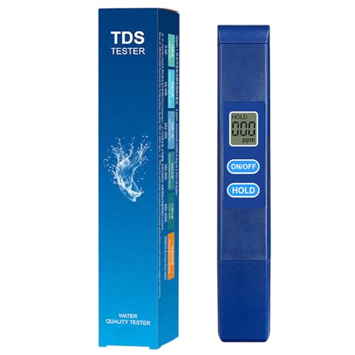 HASTHIP® TDS Meter Water Test Pen with Cap 0-9990ppm LCD Display TDS Meter with Alloy Probes Battery Operated Portable Water Test Pen for Pool, Drinking Water, Agricultural Water