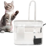 Qpets® 1.5L Cat Water Fountain for Cats, Dogs, Ultra Quiet Stylish Transparent Cat Drinking Fountain, Food Grade PET Automatic Pet Water Fountain