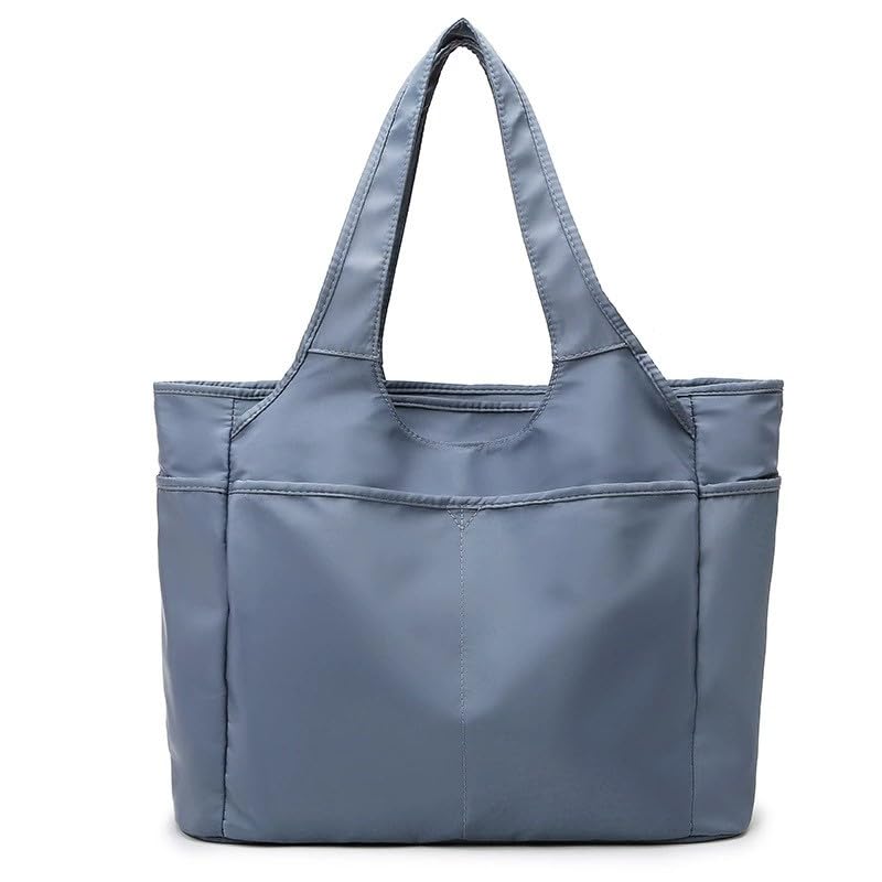 ZIBUYU® Gym Tote Bag Hand Tote Shoulder Bag Packable Waterproof Nylon Multi Pocket Zipper Bag Fashion Pure Color Multi Use Carry-all Bag Shoulder Bag for Gym, Office, Daily