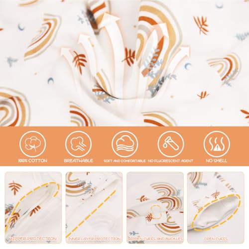 SNOWIE SOFT® Baby Swaddles for Newborns 100 Cotton Swaddle Wrap Arms Up Sleeping Blanket Zipping Bag Sleep Sacks Startle Reflex 3-9 Months 2 PCS