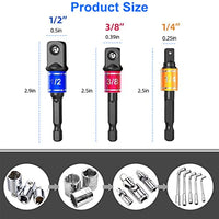 ZIBUYU® 21 pcs Flexible Drill Bit Extension Kit with 10pcs Screwdriver Bits and Drill Attachment Tools,1 by 4,3 by 8,1 by 2,Right Angle Screwdriver Drill Attachment,Universal Sockets and Adapter