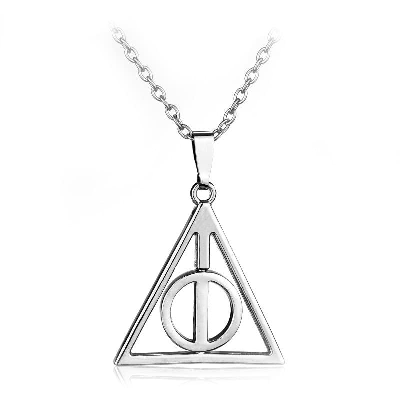 ZIBUYU Deathly Hallow Necklace for Men and Women Stylish Fashion Pendant for Boys, Girls Gift for Harry Potter Fans, Rotatable Design Halloween Costume Accessory