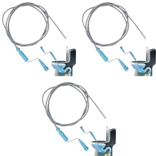 HASTHIP® 9.8ft Stainless Steel Drain Cleaner Spiral Spring Pipe Design Sink Tub Dredge Sewer Cleaning for Bathroom Kitchen Toilet 3 PCS