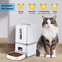 Qpets® 7L Automatic Dog Cat Feeder Pet Feeder with Bowl Programmable Time and Quantition, Cat Food Dispenser with 4 Meals Auto Feeding, Voicemail Recording