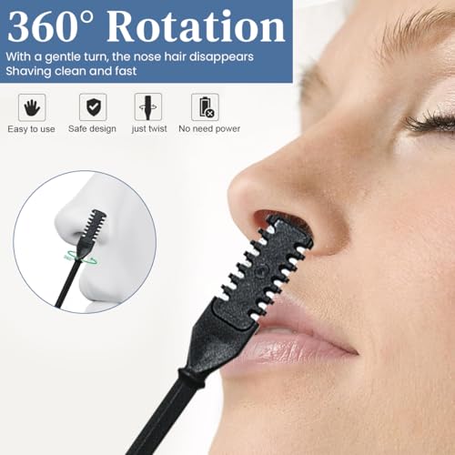 HANNEA® 12PCS Nose Hair Trimmer for Men Women 2 in 1 Pain-Free Grooming Tool With Ear Wax Remover Overgrown Stainless Steel