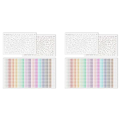 MAYCREATE® 3200PCS Face Gem Rhinestones Sticker Kit 3 4 5 6 mm Self Adhesive Flatback Glitter Crystal for Makeup Assorted Color Jewels Diamonds DIY Craft Clothes Making Nail Art