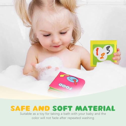 SNOWIE SOFT® 18PCS Soft Toys Books for 0 to 6 Month Baby Cloth Book Fit 6 to 12 Month Non-Toxic Early Educational Toy Built in Squeaky Waterproof Toddler Shower Gift