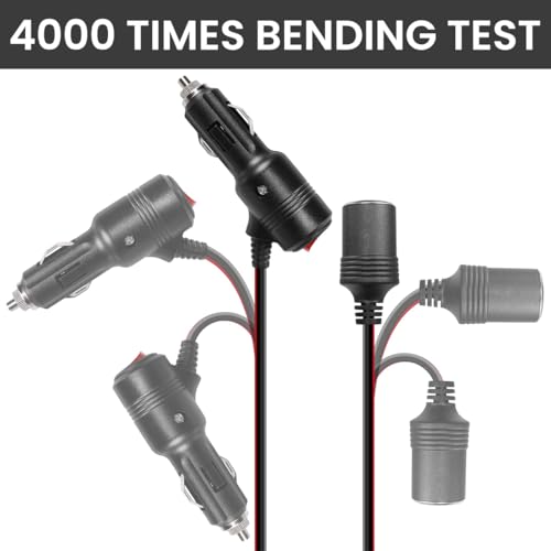 STHIRA® Dual Outlet Car Cigarette Lighter Socket Splitter 12V 24V Plug Adapter Universal with Safety Features Compact Design for Smartphones GPS Fans Cars Trucks 2PCS