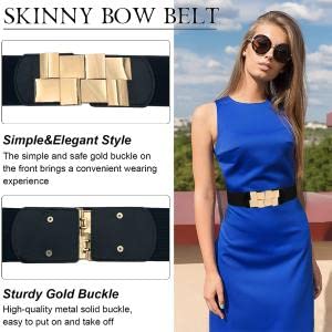 Zibuyu Waist Belt for Women Dresses featuring Interlocking Buckle with 2.3 in Width | Elastic Black Belt for Classy Outfits