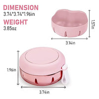 HANNEA® Denture Case, Denture Bath Case Cup Box Holder, Leak Proof Portable Retainer Case, Denture Box with Strainer & Mirror for Travel, Denture Case for Aligner Retainer Mouth Guard, Pink