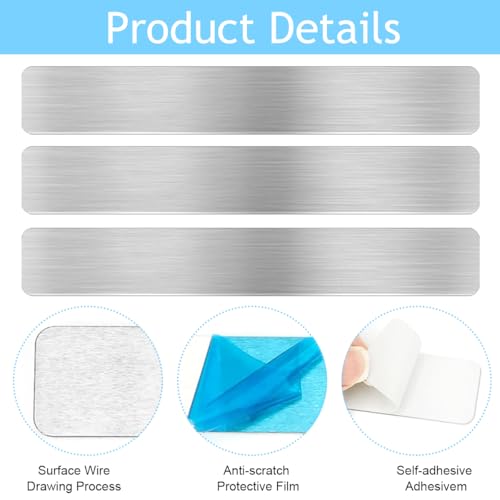 Climberty® 8 Pack Magnetic Board for Wall Stainless Steels Message Board Strip with 40 Pcs Color Magnets Self Adhesive Backing Bulletin Bar Boards for Home, Office, Photo Wall, Fridge - Black&Silver