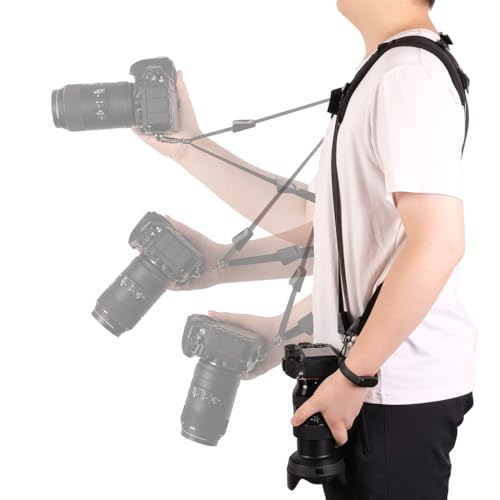 ZORBES® DSLR Camera Harness Strap Dual Camera Shoulder Strap Breathable Shoulder Carrier Harness Quick Release, Universal Sling Carrier