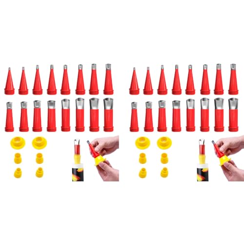 Serplex® 32PCS Nozzles for Caulking Gun Stainless Steel Replacement with 6 Adapter Universal Glass Adhesive Acrylic Rubber Sealant Latex Caulk