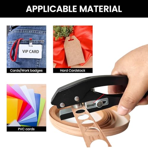 Serplex® Single Hole Punch 15mm Dia Plastic Spring Loaded Heavy Duty for Tagging Cardboard Slim Sheet 3 PCS