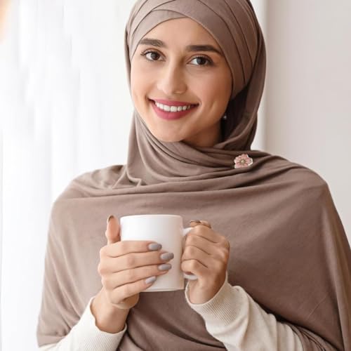 Venzina® 4 Pairs Magnetic Hijab Pins for Scarf Sakura Magnets Floral Elegant Multi-Use Pinless Magnet for Women Scarves 2 PCS