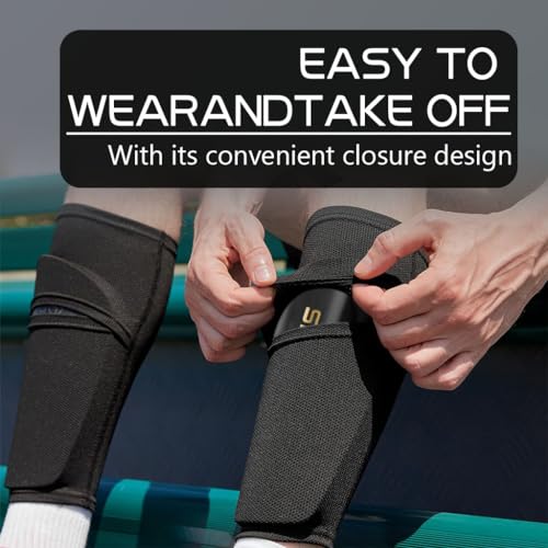 Proberos® Football Sport Shin Guards Set EVA Cushioning & Sleeves for Teens Kids Soccer Rugby Hockey S 2PCS