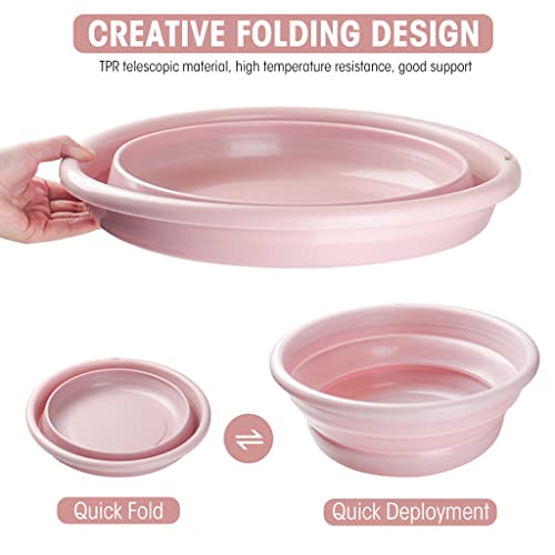 MAYCREATE® 1PC Collapsible Wash Basin Folding Dishpan Dish Bowl Washing Tub, Space Saving for Dishing, Fruit, and Camping, Hiking and Home, 30.5cm*12cm