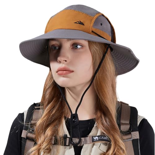 GUSTAVE® Fashion Hiking Hat for Men Women UV Protection Wide Brim Sun Hat Lightweight Quick Dry Casual Outdoor Sun Hat with Adjustable Chin Strap Packable Sun Hat for Hiking, Outdoor, Travel, Fishing