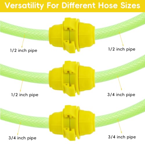 HASTHIP® Garden Hose Connectors Universal 3/4 inch to 1/2 inch Adapter Pipe Adaptors Water Junction Adaptor Pack of 2PCS