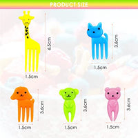 HASTHIP® 10 Pcs Dessert Fruit Forks for Kids, Cute Animals Little Mini Cartoon Toothpick for Cake Dessert Pastry Party Supply, Reusable, Food Grade Plastic, Random Color (Giraffe)