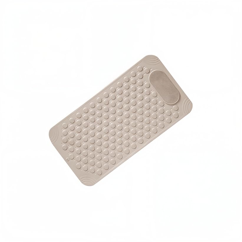 ZIBUYU Foot Scrubber Mat for Shower with Strong Suction Cups and Soft PVC Bristles | Hygienic Home Spa Cleaning