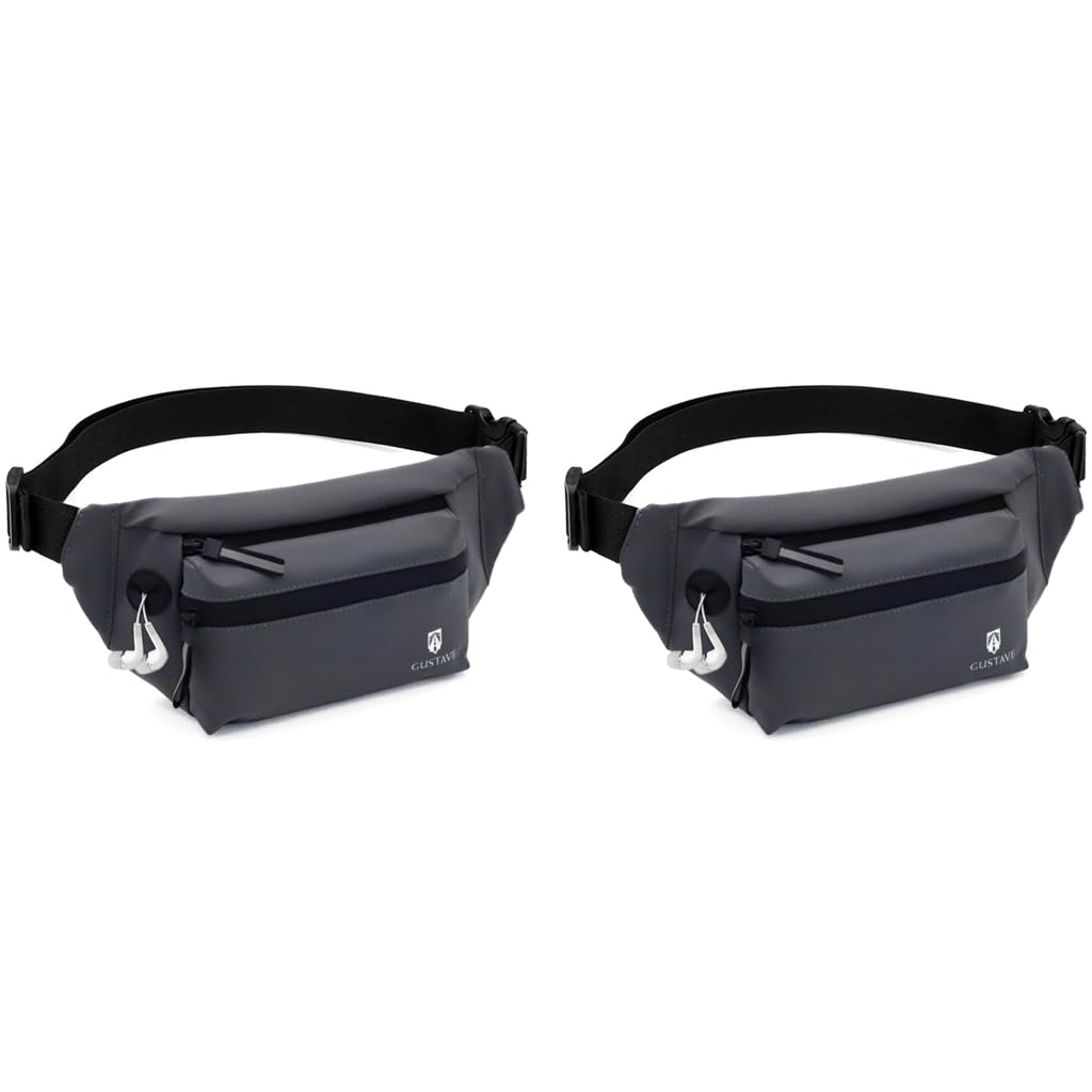 GUSTAVE Sling Backpack for Travel and Hiking with Waterproof Oxford Cloth | Grey 2PCS