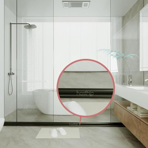 HASTHIP® 39 Inches Shower Threshold Water Dam Flexible Shower Water Guard Blocker Self-Adhesive Silicone Shower Water Dam Shower Splash Guard for Kitchen Countertop Sink, Cooktop, Bathroom Tub 3 PCS