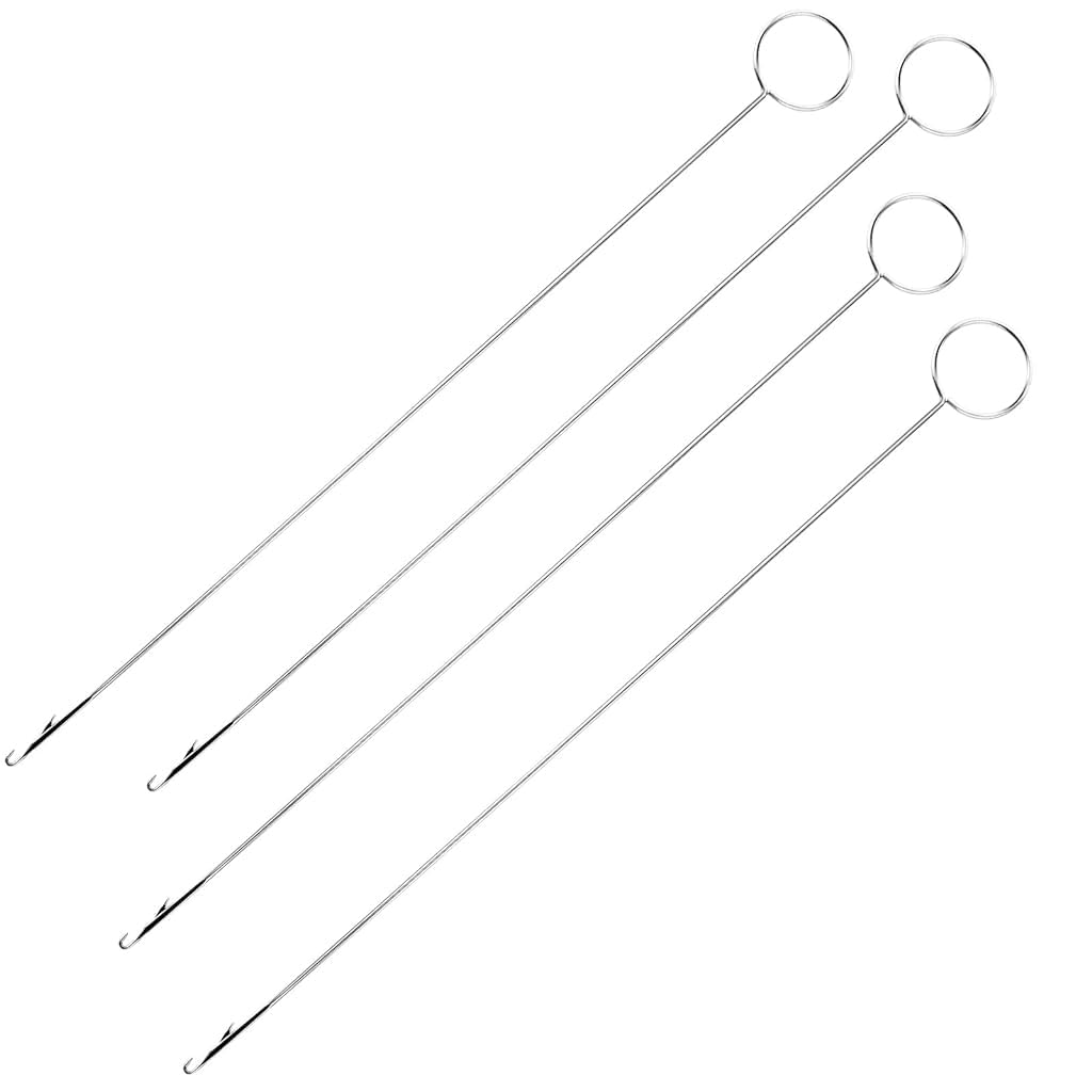 HASTHIP® 4 PCS Sewing Loop Turner Hook, 10.4 Inch Loop Turner Needle Hook with Latch Tongue Crochet Tool  Sewing Loop Turner Hook for Handmade Sewing Tools Silicone Beads Durable Metal