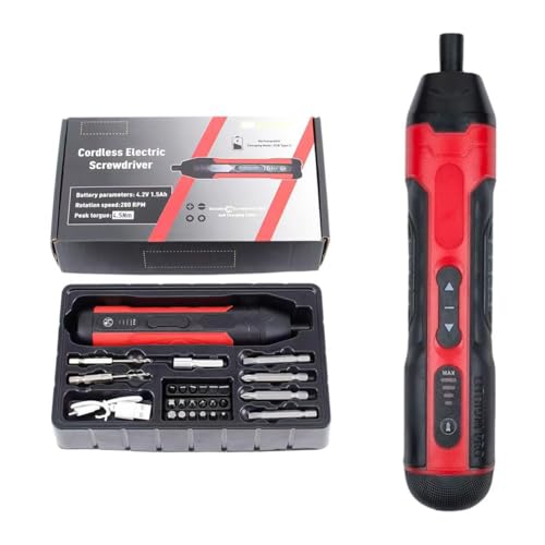 Serplex® 4.2V Electric Screwdriver Kit with 10 Screwdriver Bits, Quick Adapter, 4-Speed Bidirectional Rotating Design, Multifunctional USB Electric Screwdriver Kit