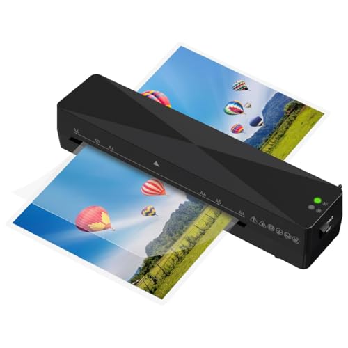 OFIFO® A4 Laminator Machine Plug-in Thermal Laminator, 115-145 °C Adjustable Temperature, Quick Preheat, Universal Laminating Machine for 3'' Photoes to A4 Size File