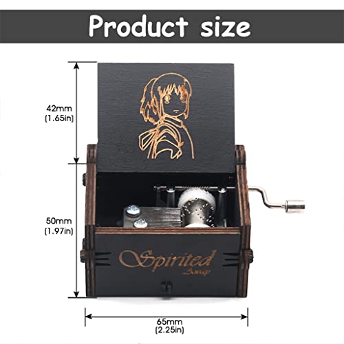 PATPAT® Wooden Spirited Away Hand Crank Music Box Gift Vintage Chihiro Figure Engraved Kids Toy Desk Decoration 3 PCS