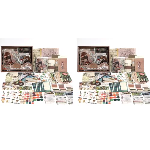 HASTHIP® 346PCS Journaling Kit Vintage Stickers Scrapbook Stationery Items Bullet Junk Journal Book Planner 2025 Set DIY Decoration Paper Craft 18 Cm Multicolor