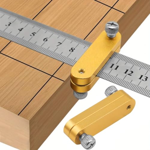 Serplex® Steel Ruler Positioning Block Ruler Limit Block,Aluminum Alloy Accurate Adjustable Thickness Stop Fence Woodworking Marking Tool