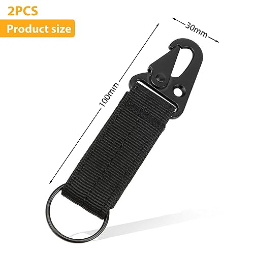 Optifit® 6PCS Outdoor Gear Durable Carabiner Multi Purpose Easy Attachment for Belt Backpack Portable Camping Gadget Hanging Assistance Piece Black