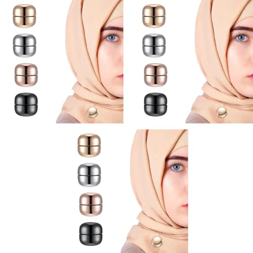 SANNIDHI® 8 Pack Hijab Pins for Women Girls Clothing Magnets Muslim Scarf Saree Multi-Use Round Magnetic Button Clips 3 PCS