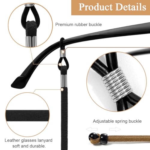 ZIBUYU® 9PCS Specs Holder Strap Spectacles for Women Spectacle Chain 27.56 Inch Suede Velvet Eyeglasses Adjustable for Kids Adults