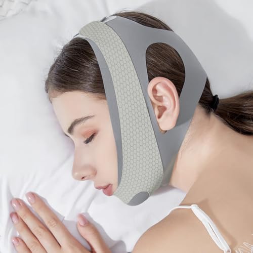 HANNEA® Chin Strap for Sleeping, Chin Strap for CPAP Users, Anti Snoring Devices, Adjustable Effective Stop Snoring Sleep Snore Reducing Aid for Women and Men, Grey 3 PCS