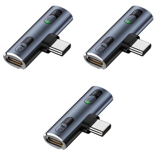 Verilux® 2 in 1 Type C Adapter PD 100W Dual USB to Charging Audio Connector for Playing Music Gaming While for iPhone 16 15 Galaxy S24 S23 Android MacBook iPad Laptop 3 PCS